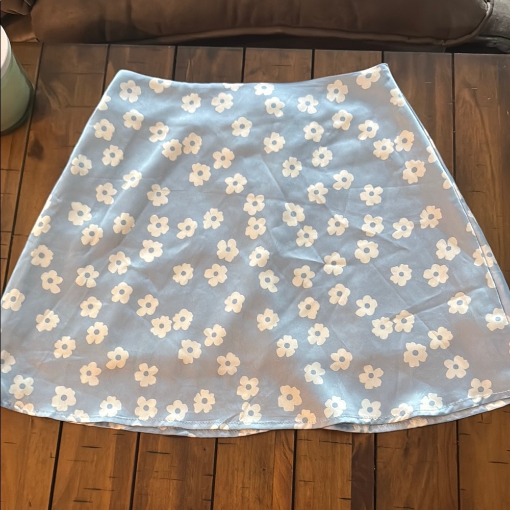 Blue Mini A-Line Skirt for Casual Wear